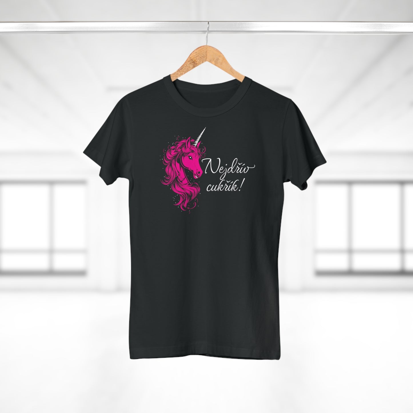 Women's T-shirt Unicorn - First candy in hot pink CZ Edition