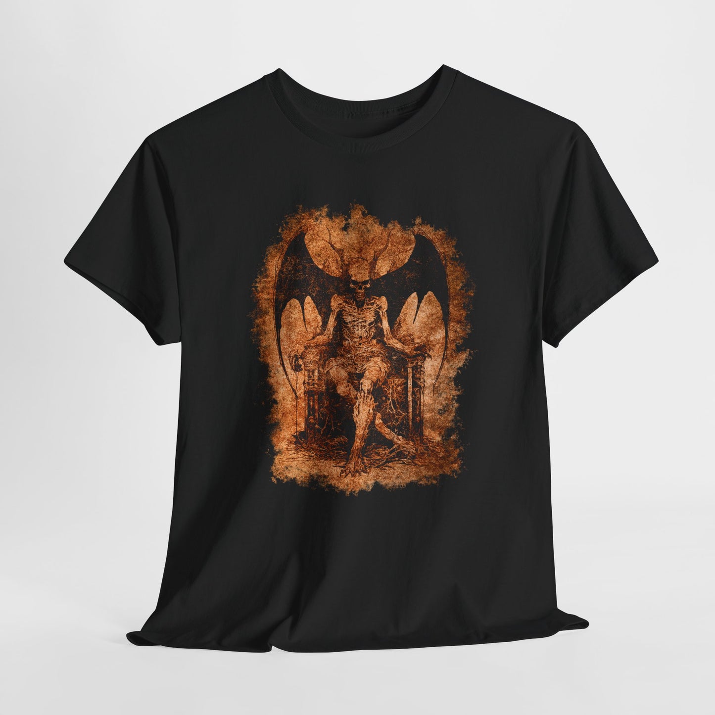 Unisex T-shirt Devil on his Throne in Beige