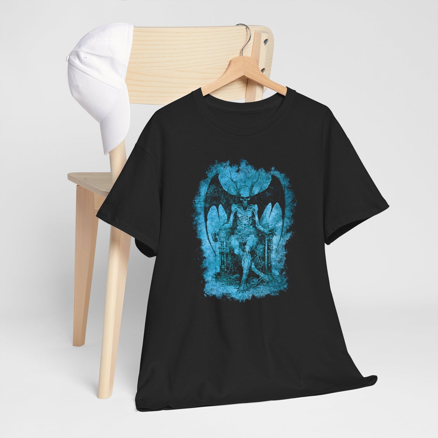 Unisex T-shirt Devil on his Throne in Blue