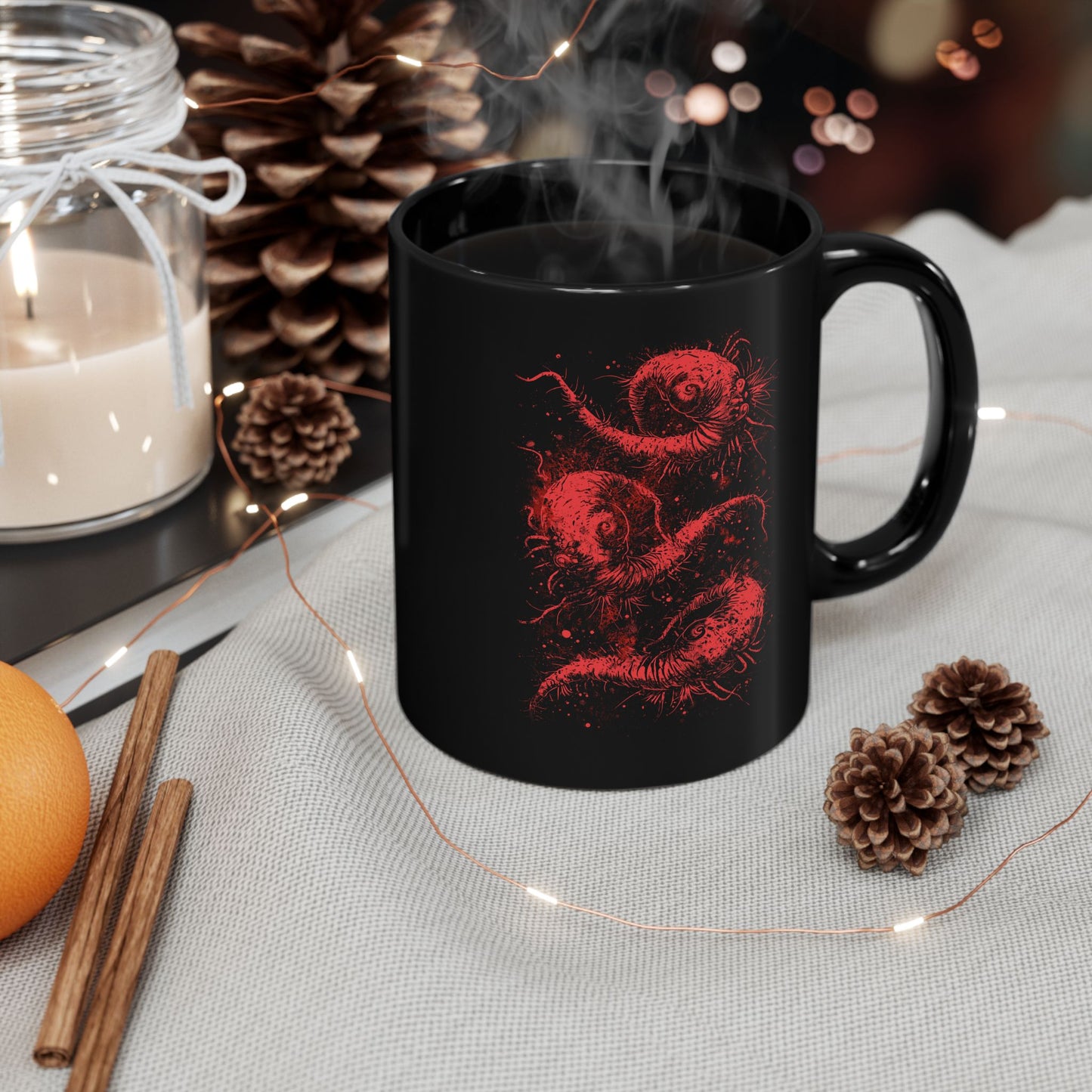 Mug Cosmic Worms in Red