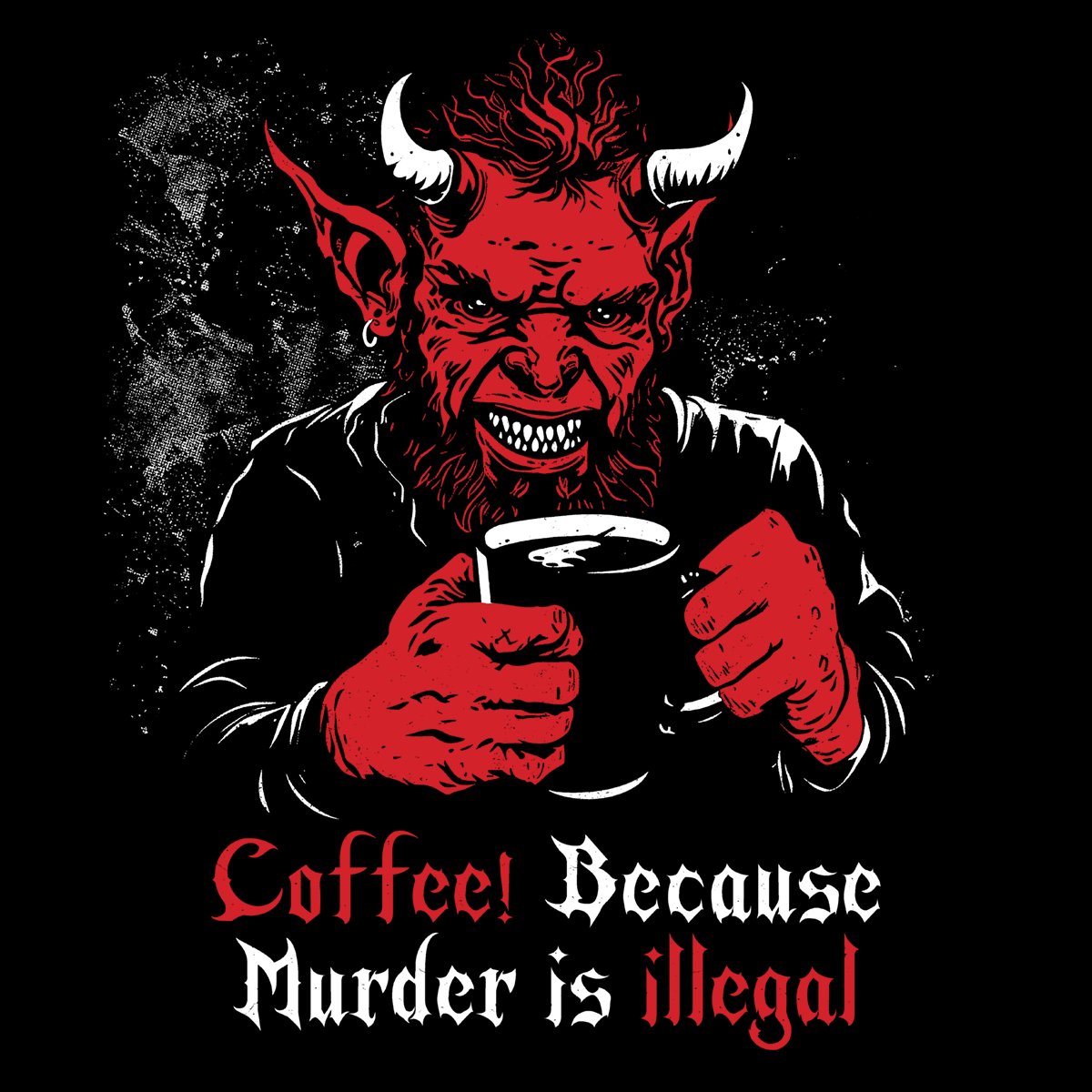 Unisex T-shirt Coffee Devil in Red