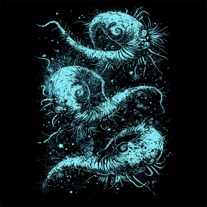 Women's T-shirt Cosmic Worms in Blue