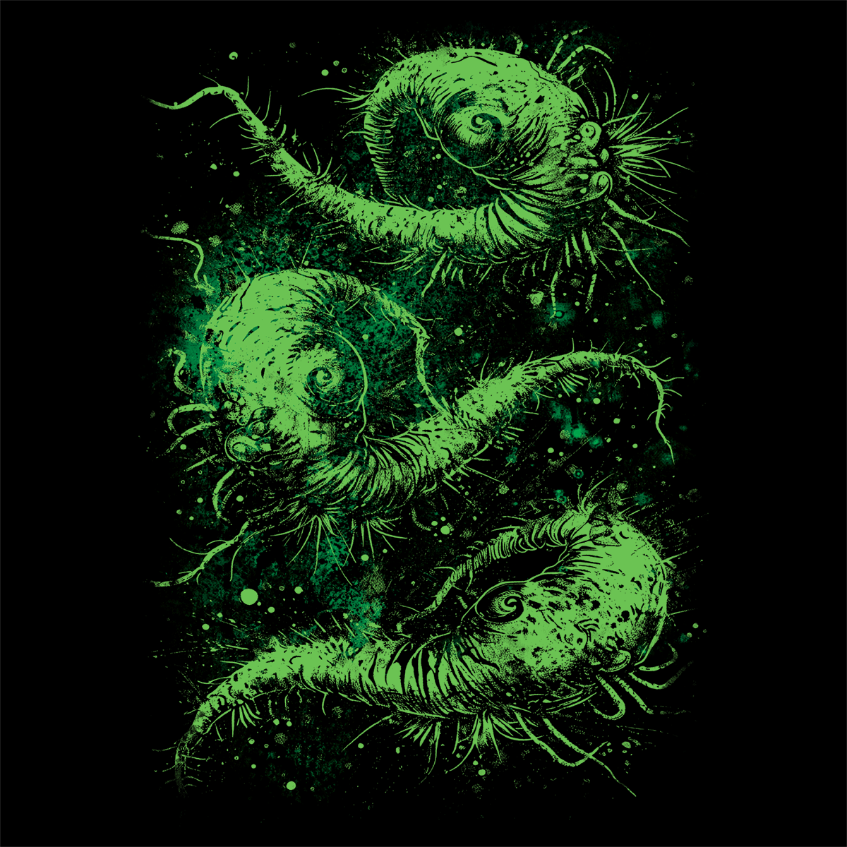 Unisex T-shirt Cosmic Worms in Green