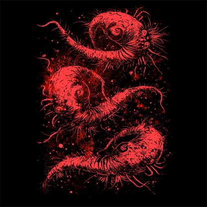 Unisex T-shirt Cosmic Worms in Red