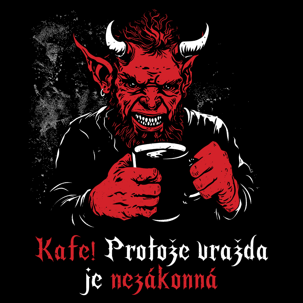 Unisex T-shirt Coffee Devil in Red CZ Edition