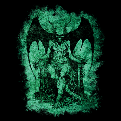 Unisex Pullover Hoodie Devil on his Throne - Green