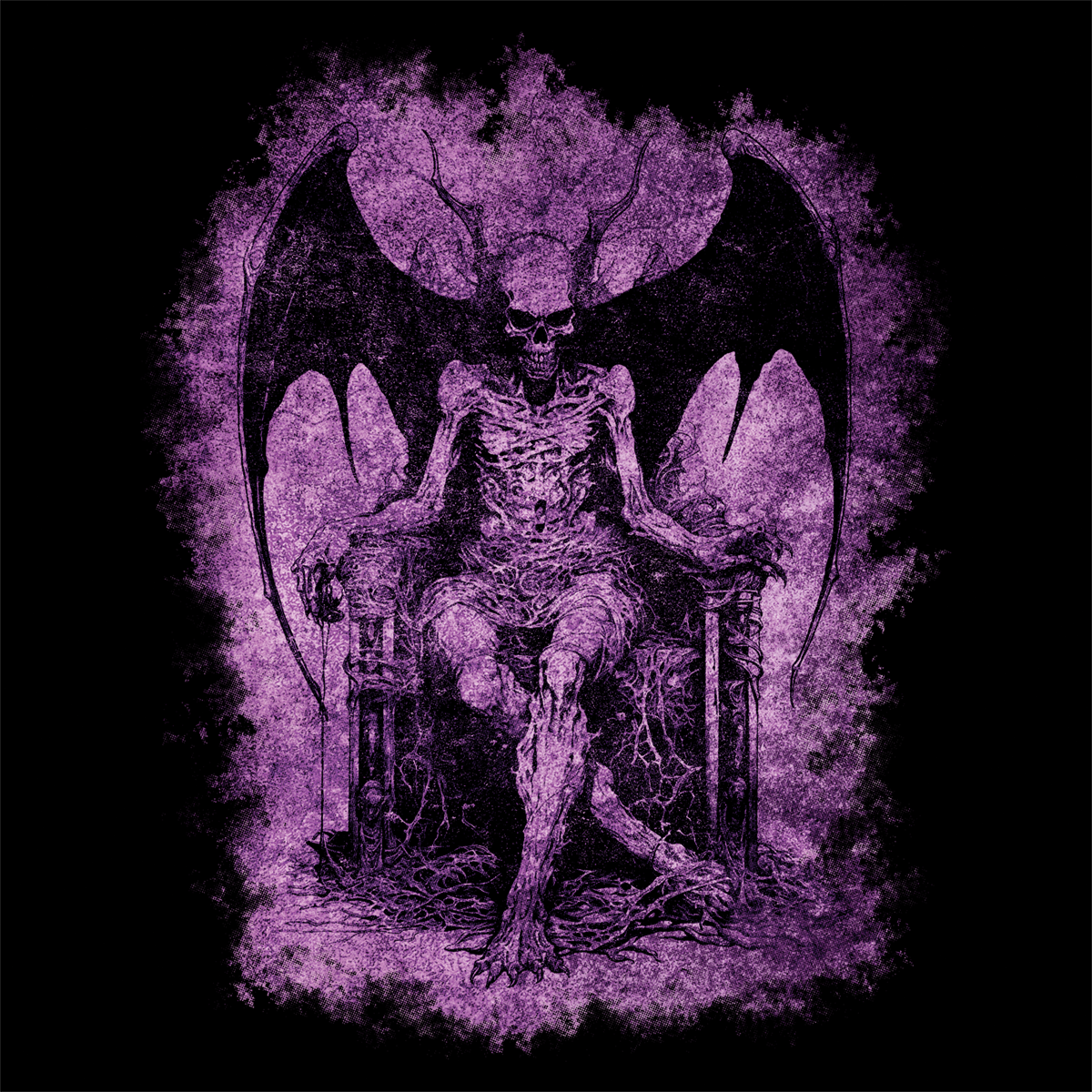 Women's T-shirt Devil on his Throne in Purple