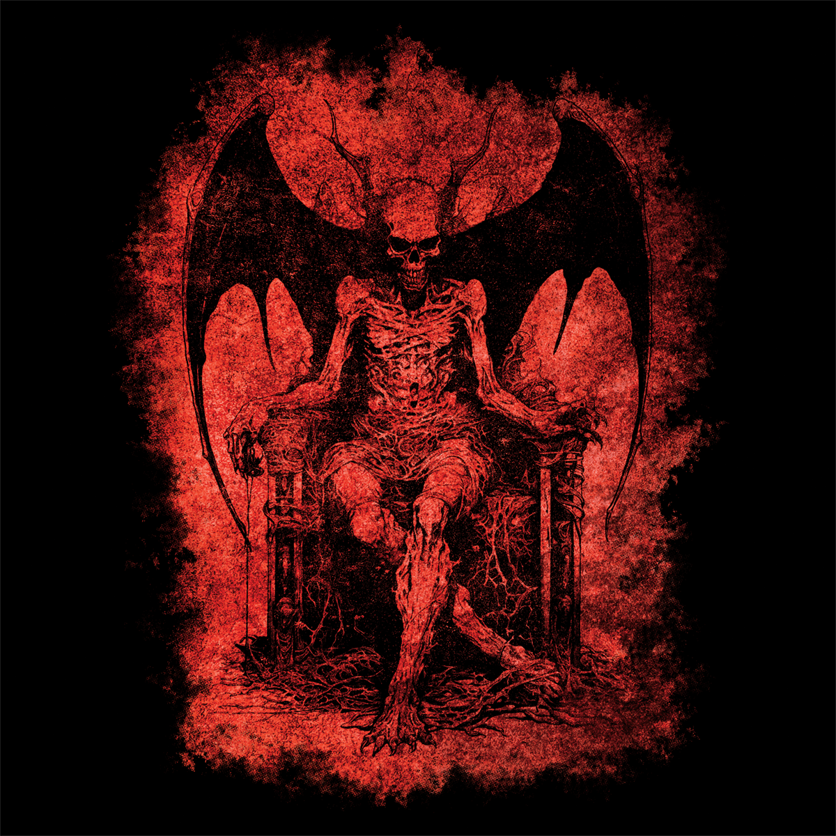 Mug Devil on his Throne in Hell in Red