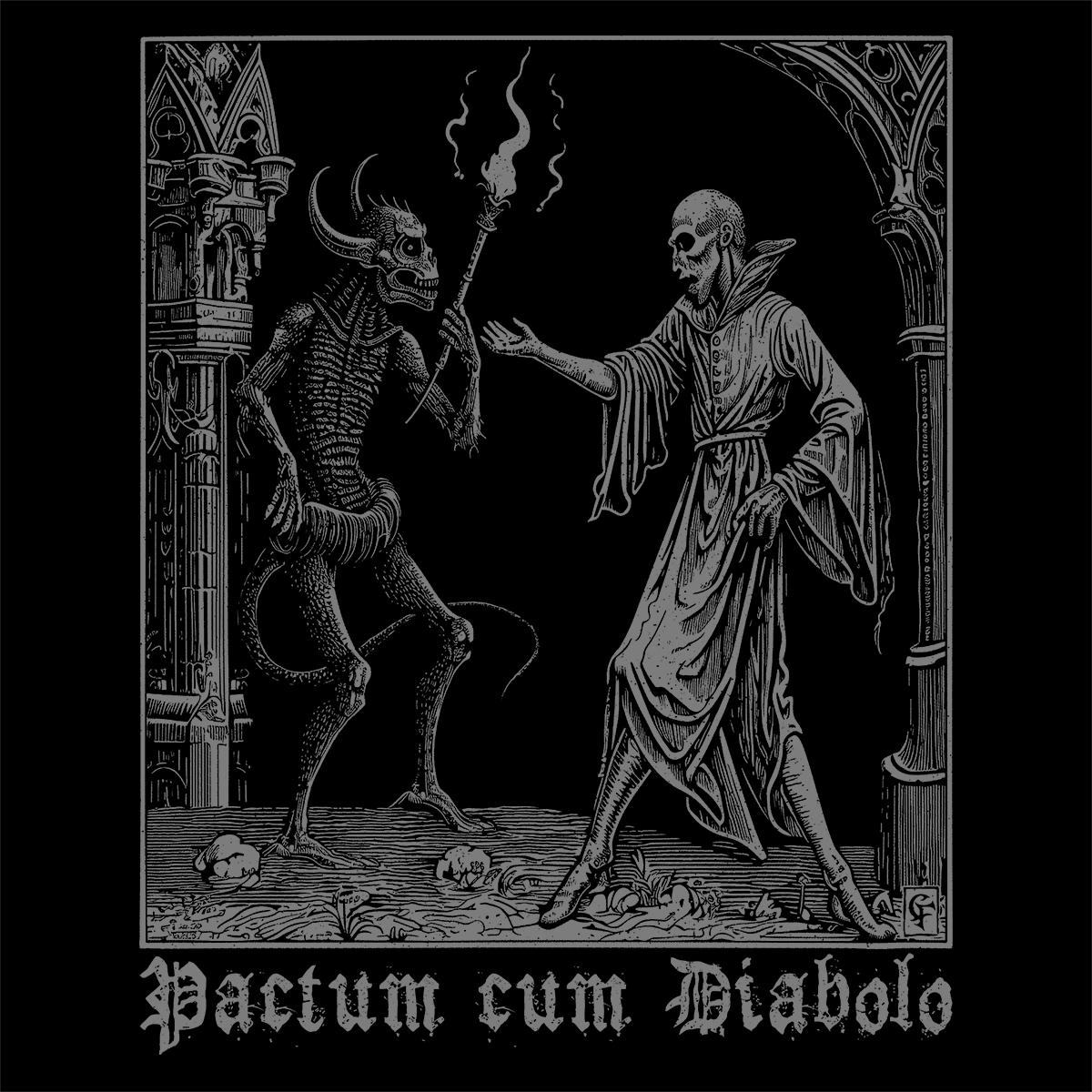 Unisex T-shirt Pactum cum Diabolo in Grey