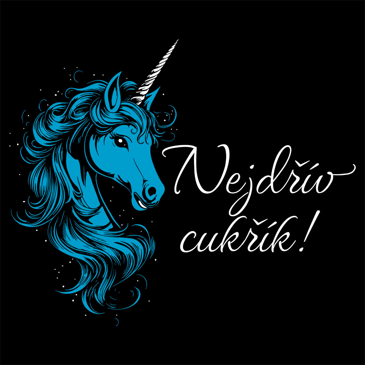 Women's T-shirt Unicorn - First candy in hot blue CZ Edition