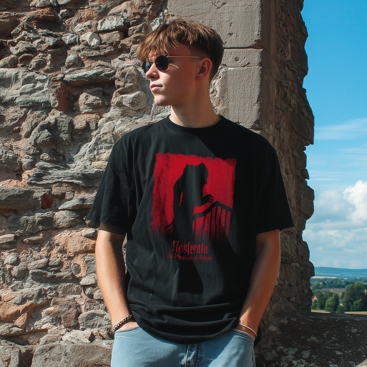 Unisex T-shirt Nosferatu 1922 in red