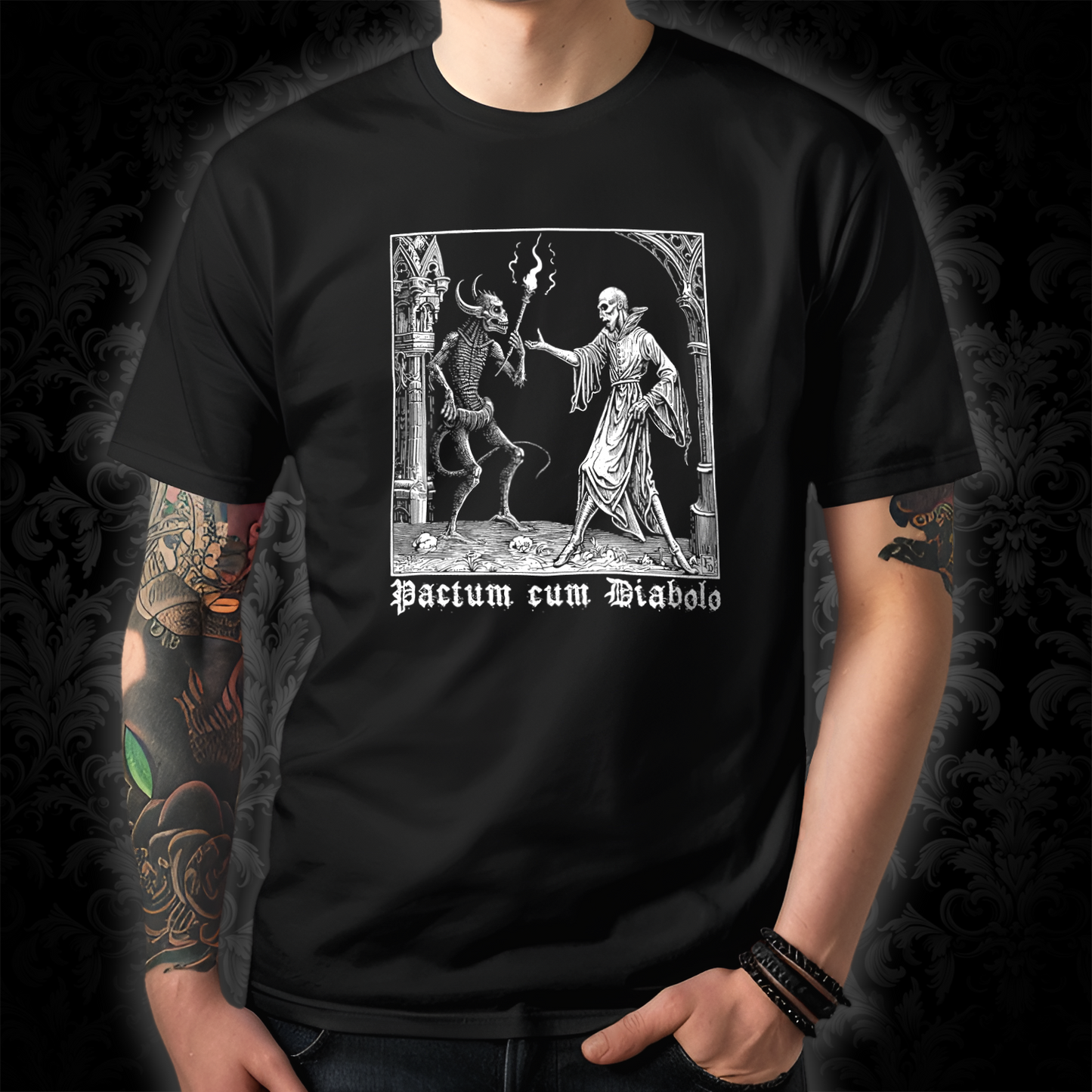 Unisex T-shirt Pactum cum Diabolo in White