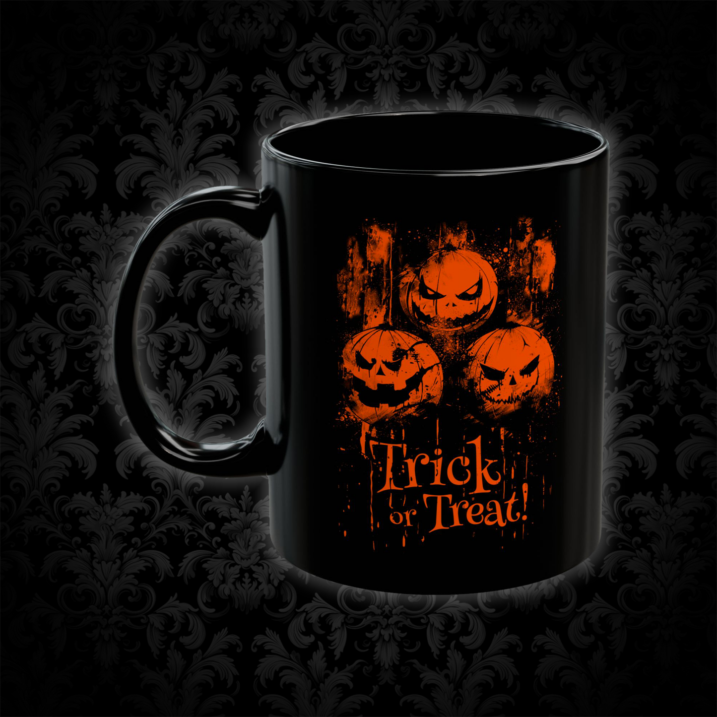 Mug Halloween Pumpkins Trick or Treat in Orange