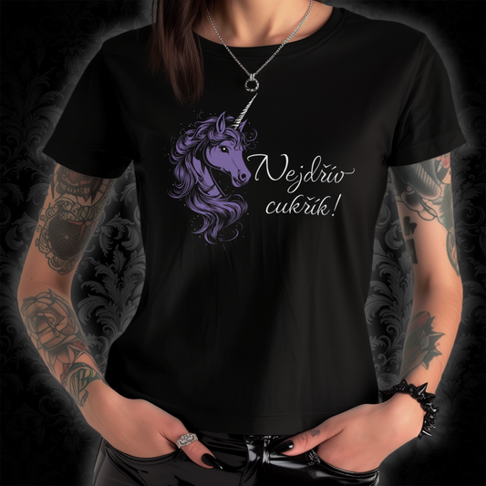 Women's T-shirt Unicorn - First candy in purple CZ Edition