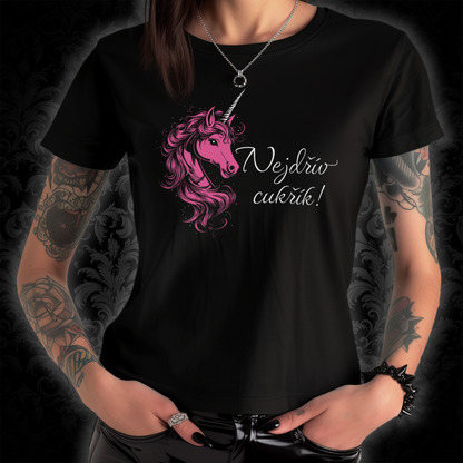 Women's T-shirt Unicorn - First candy in pink CZ Edition