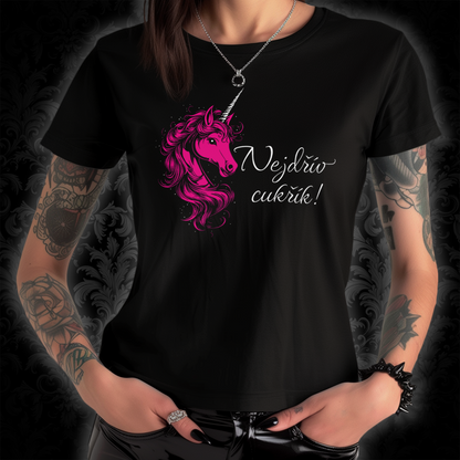 Women's T-shirt Unicorn - First candy in hot pink CZ Edition