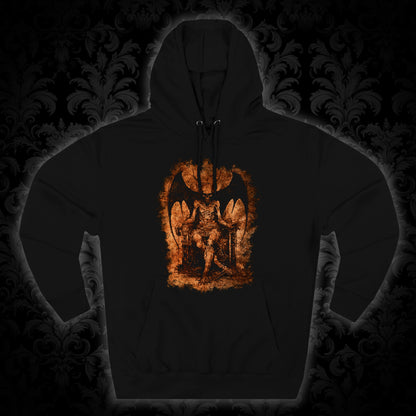 Unisex Pullover Hoodie Devil on his Throne - Beige - Frogos Design