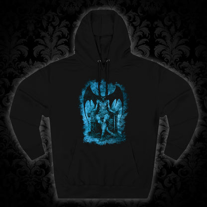 Unisex Pullover Hoodie Devil on his Throne - Blue - Frogos Design