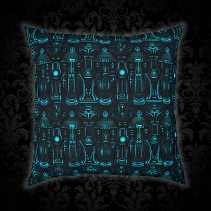 Cushions Dark Alien Structures in Blue - Frogos Design