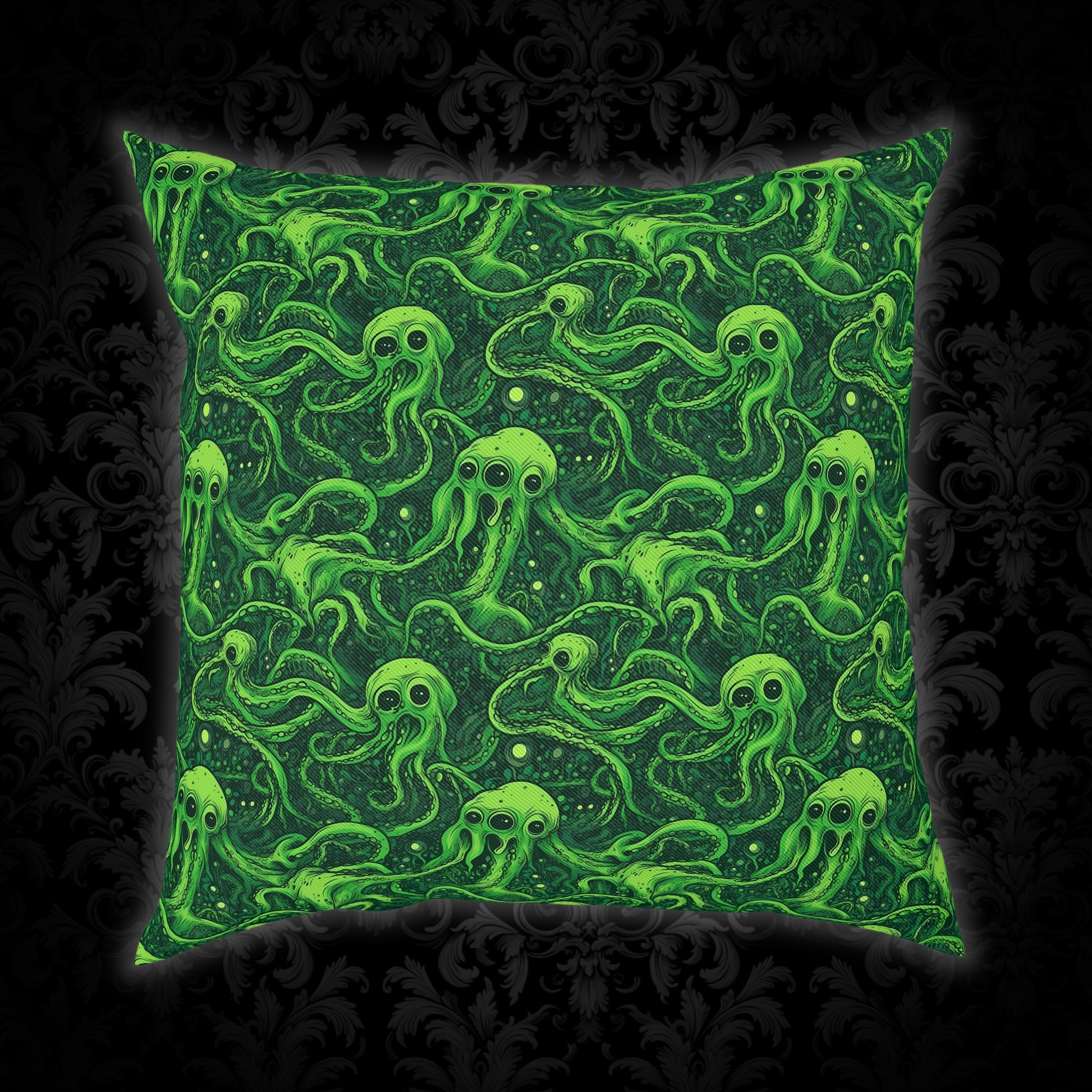 Cushions Greeny Tentacles Horror - Frogos Design