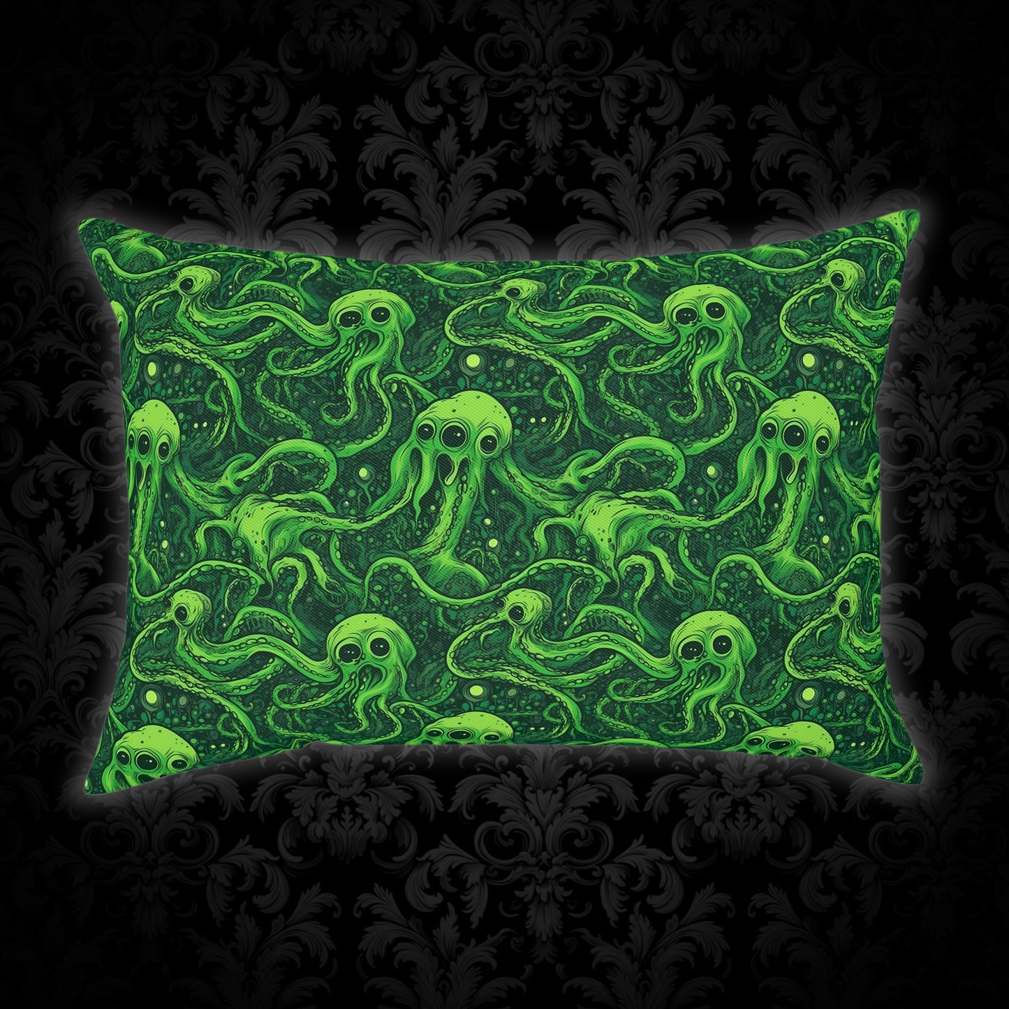 Cushions Greeny Tentacles Horror - Frogos Design