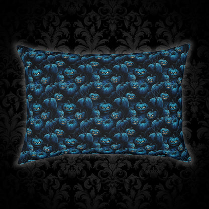 Cushions Spooky Blue Halloween Pumpkins - Frogos Design