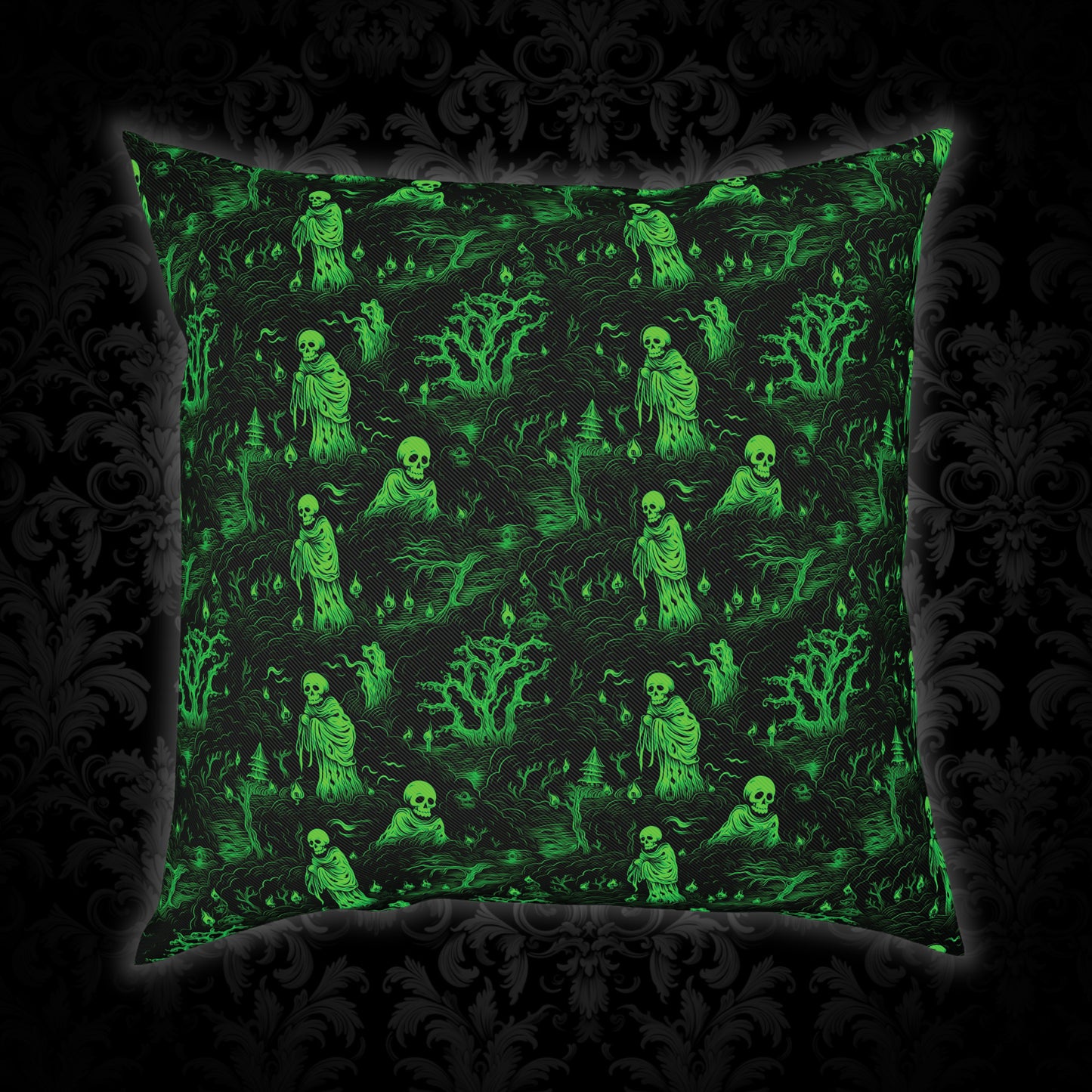 Cushions Spooky Ghosts in Green - Frogos Design