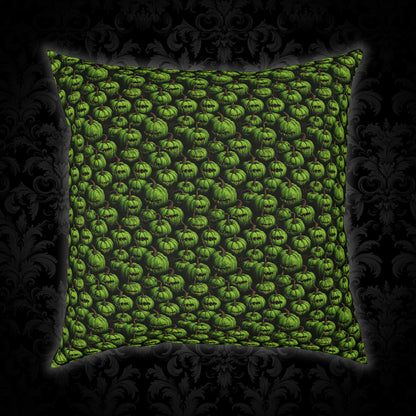 Cushions Spooky Green Halloween Blind Pumpkins - Frogos Design