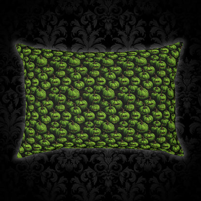 Cushions Spooky Green Halloween Blind Pumpkins - Frogos Design