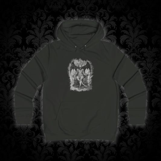 Girlie Hoodie Devil on his Throne in Grey - Frogos Design