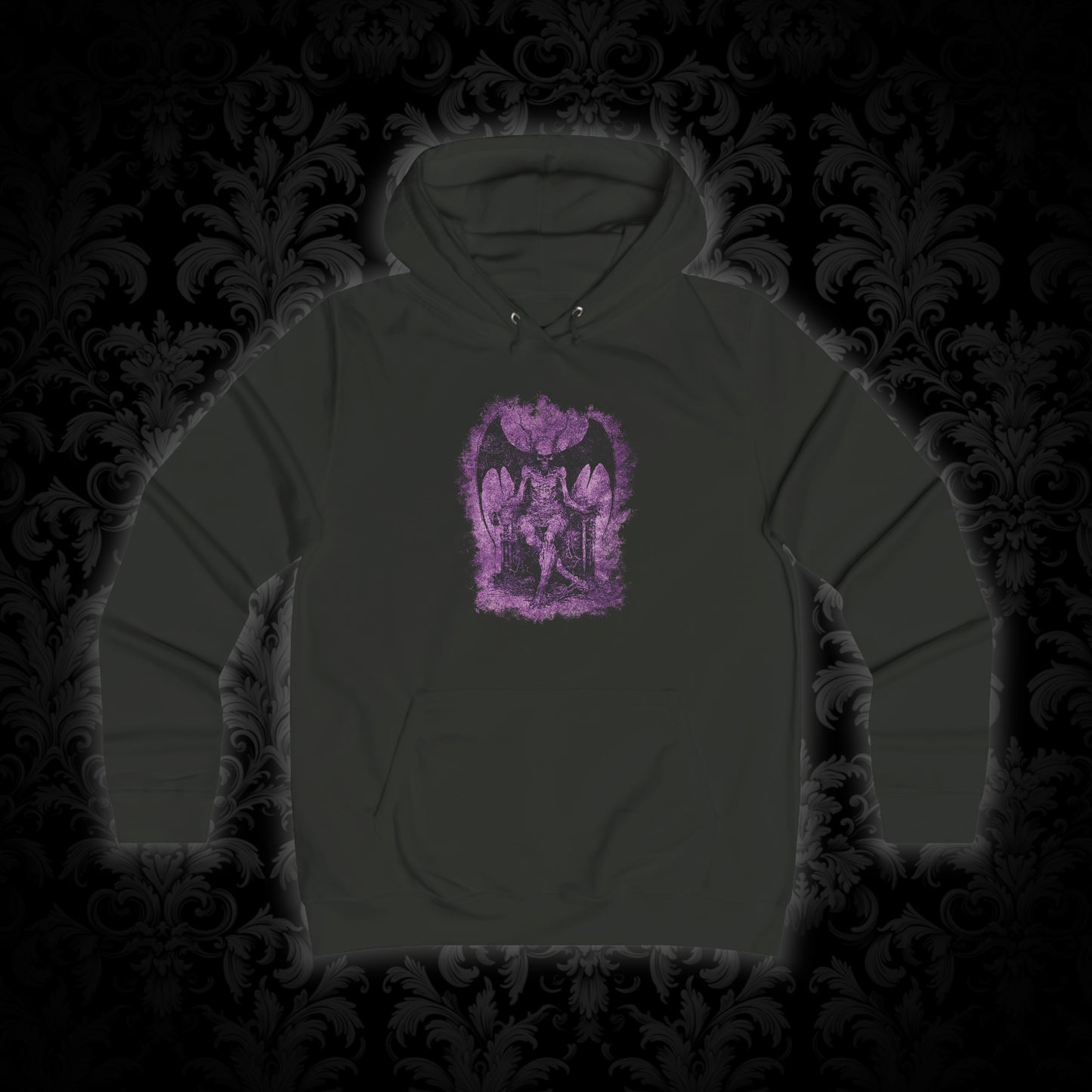 Girlie Hoodie Devil on his Throne in Purple