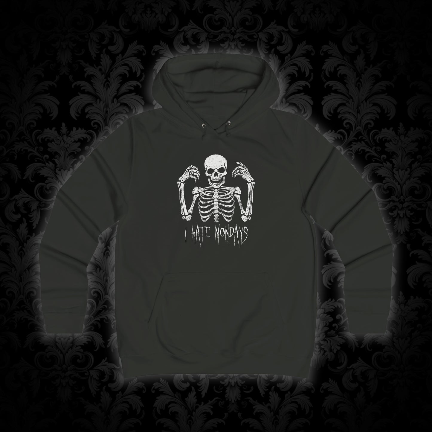 Girlie Hoodie Skelly hates Mondays - Frogos Design