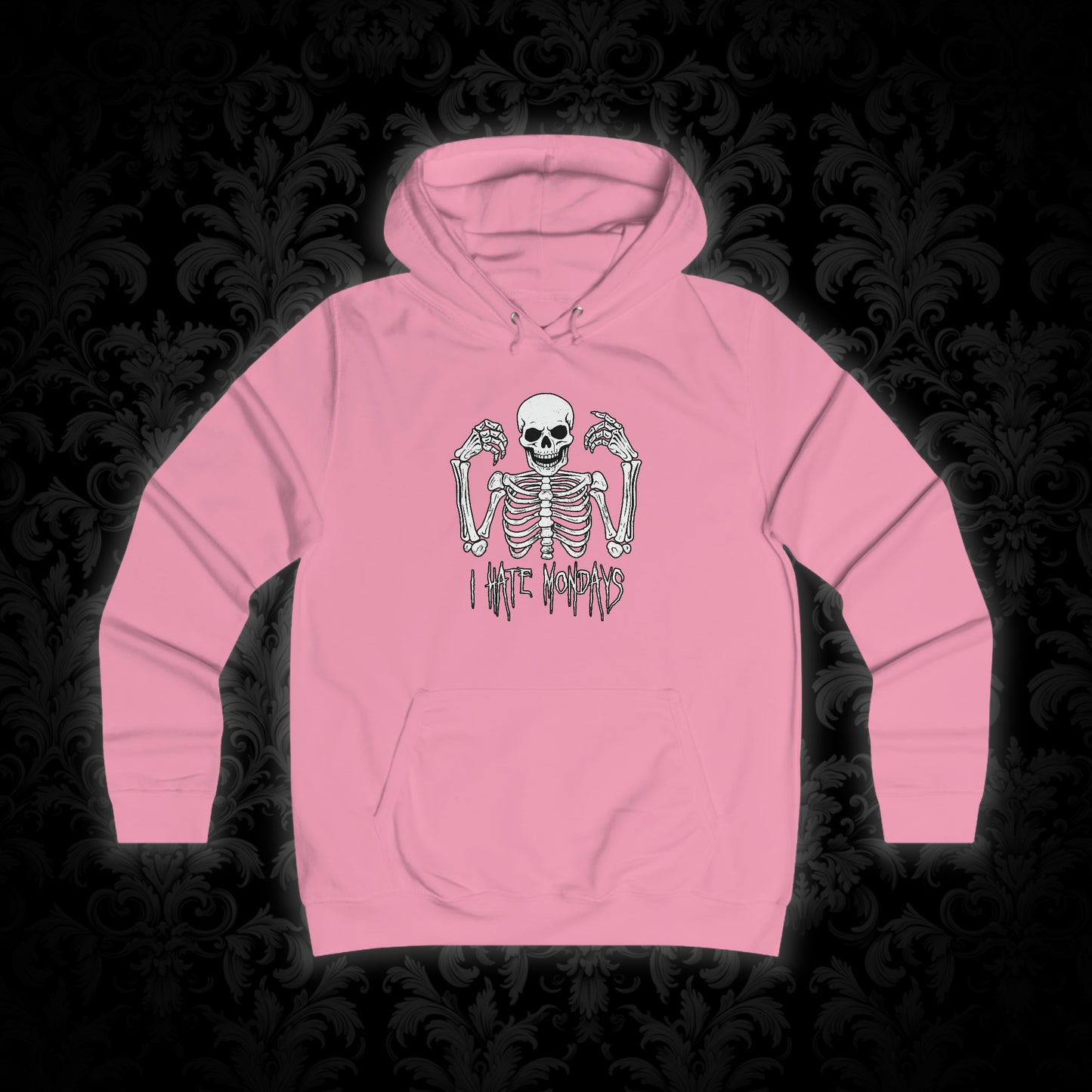 Girlie Hoodie Skelly hates Mondays - Frogos Design