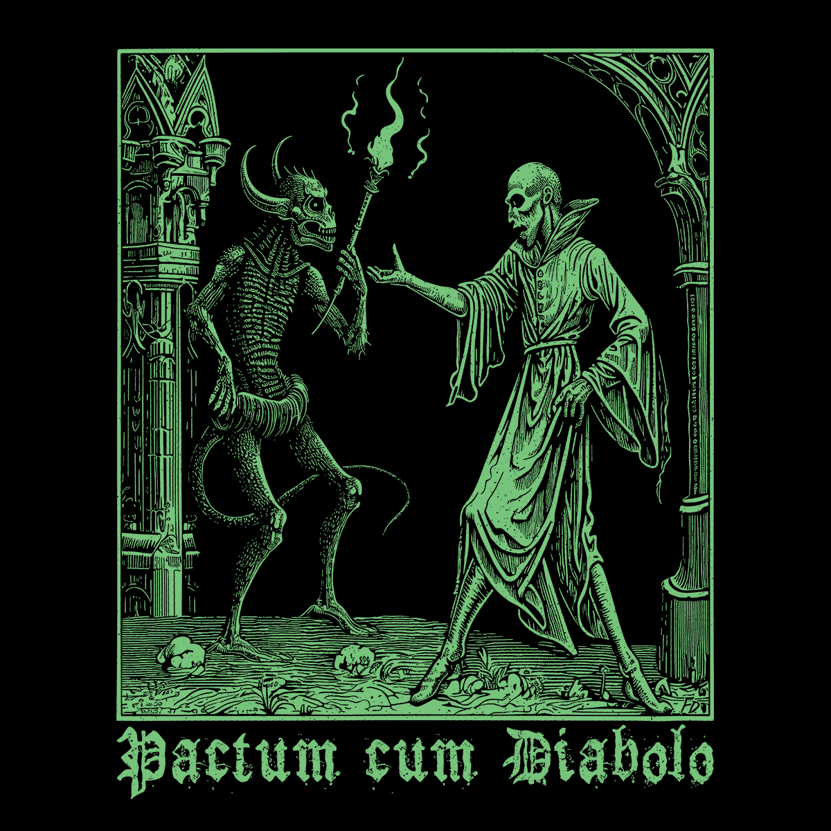 Unisex T-shirt Pactum cum Diabolo in Green