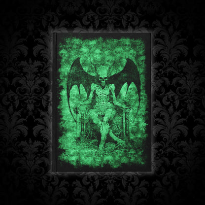 Hardcover Journal A5 Devil on his Throne in Green - Frogos Design