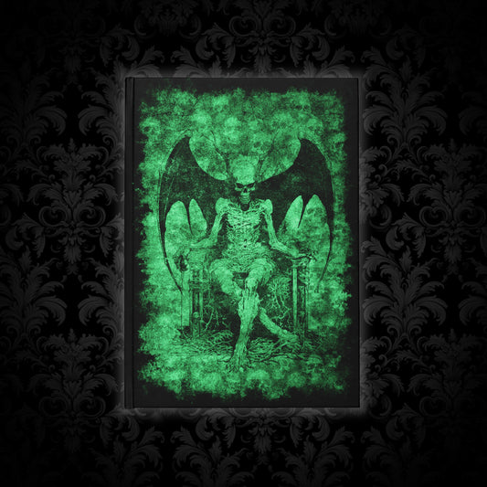 Hardcover Journal A5 Devil on his Throne in Green - Frogos Design