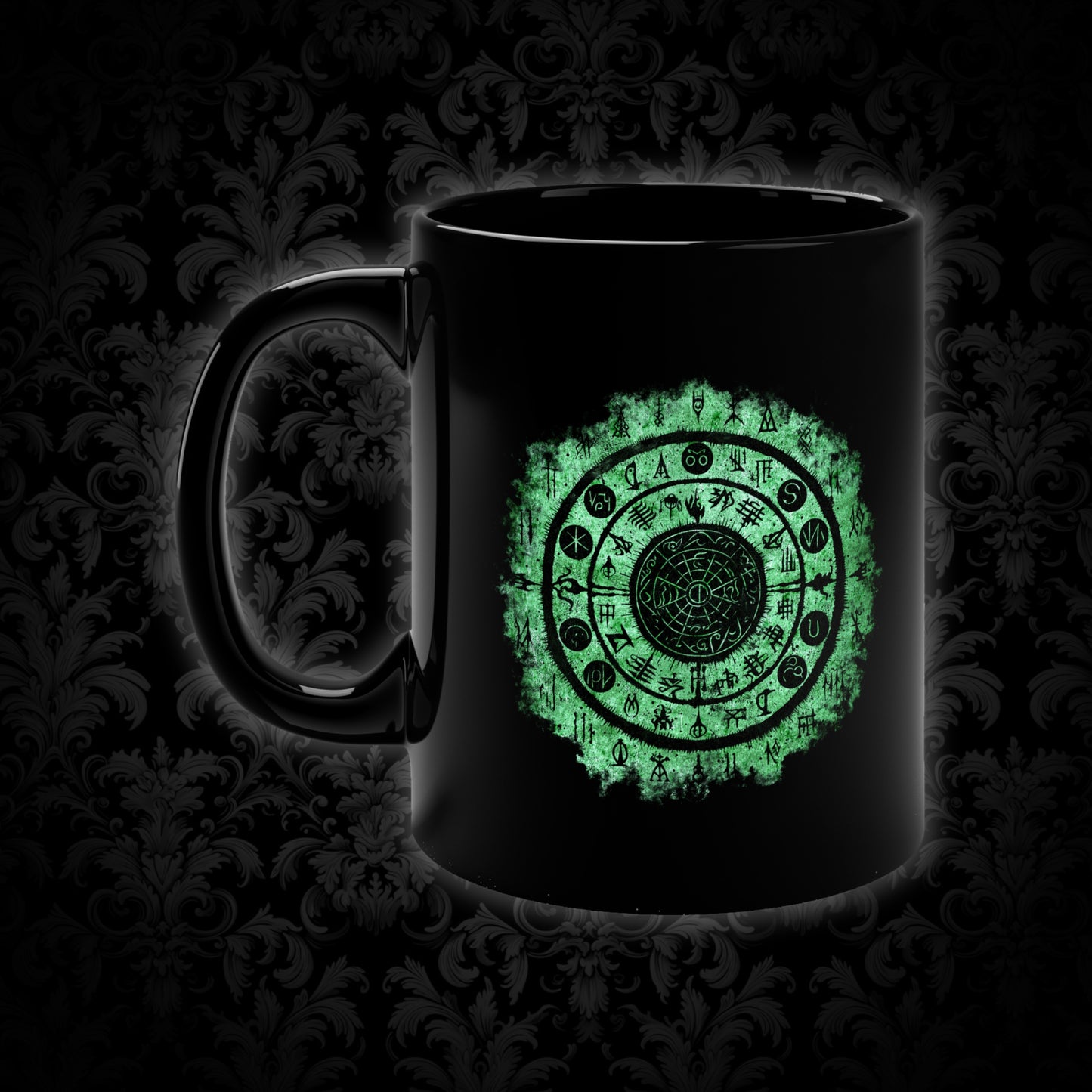 Mug Witchcraft Seal Design in Green