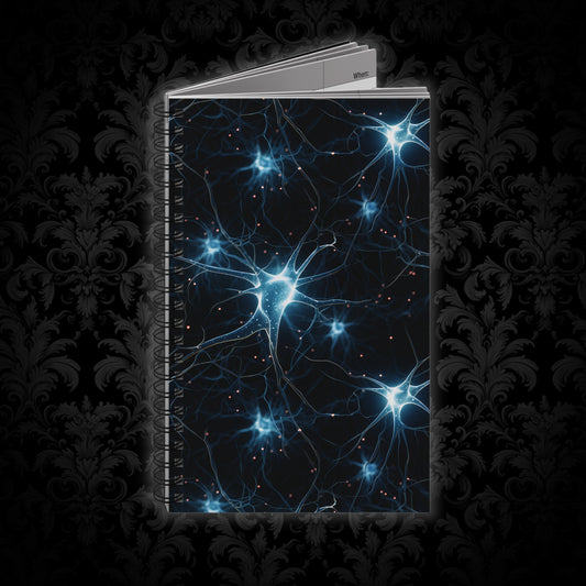 Spiral Notebook Blue Neurons - Frogos Design