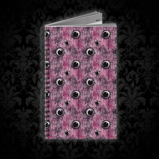 Spiral Notebook Creepy Pinky Eyes - Frogos Design