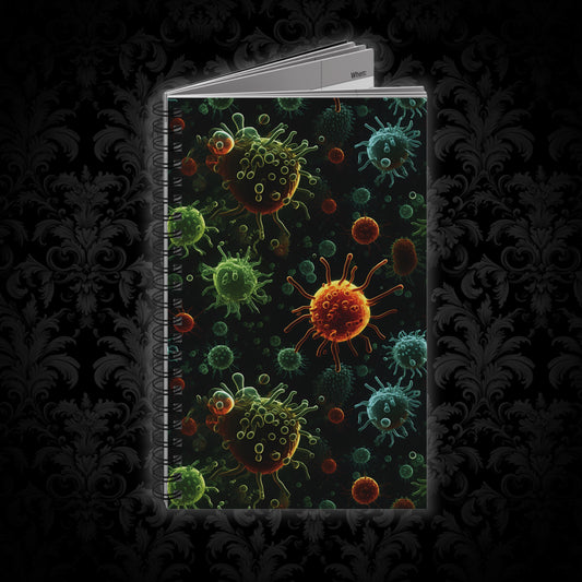 Spiral Notebook Green Bacteria - Frogos Design