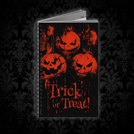 Spiral Notebook Halloween Pumpkins Trick or Treat