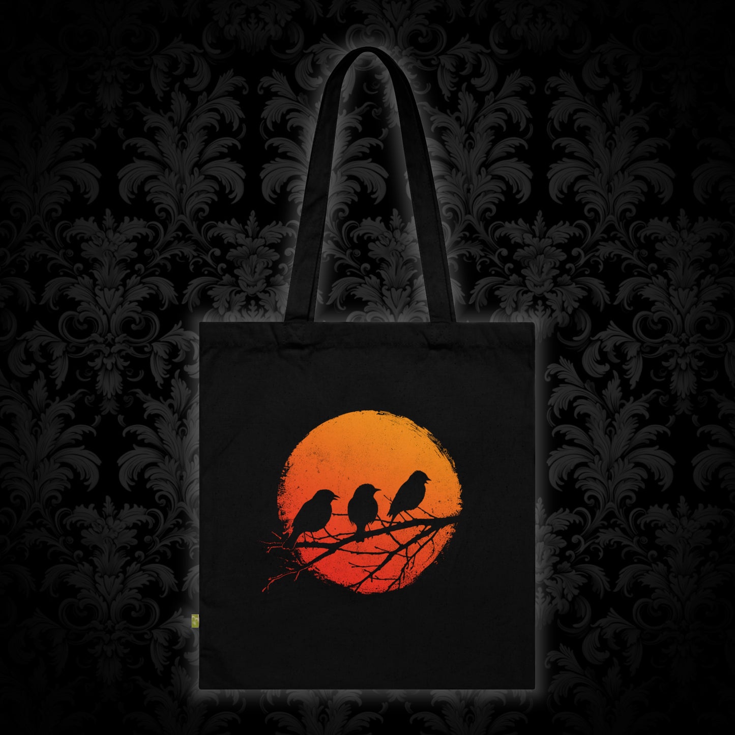 Tote Bag Birds in Orange Sun - Frogos Design