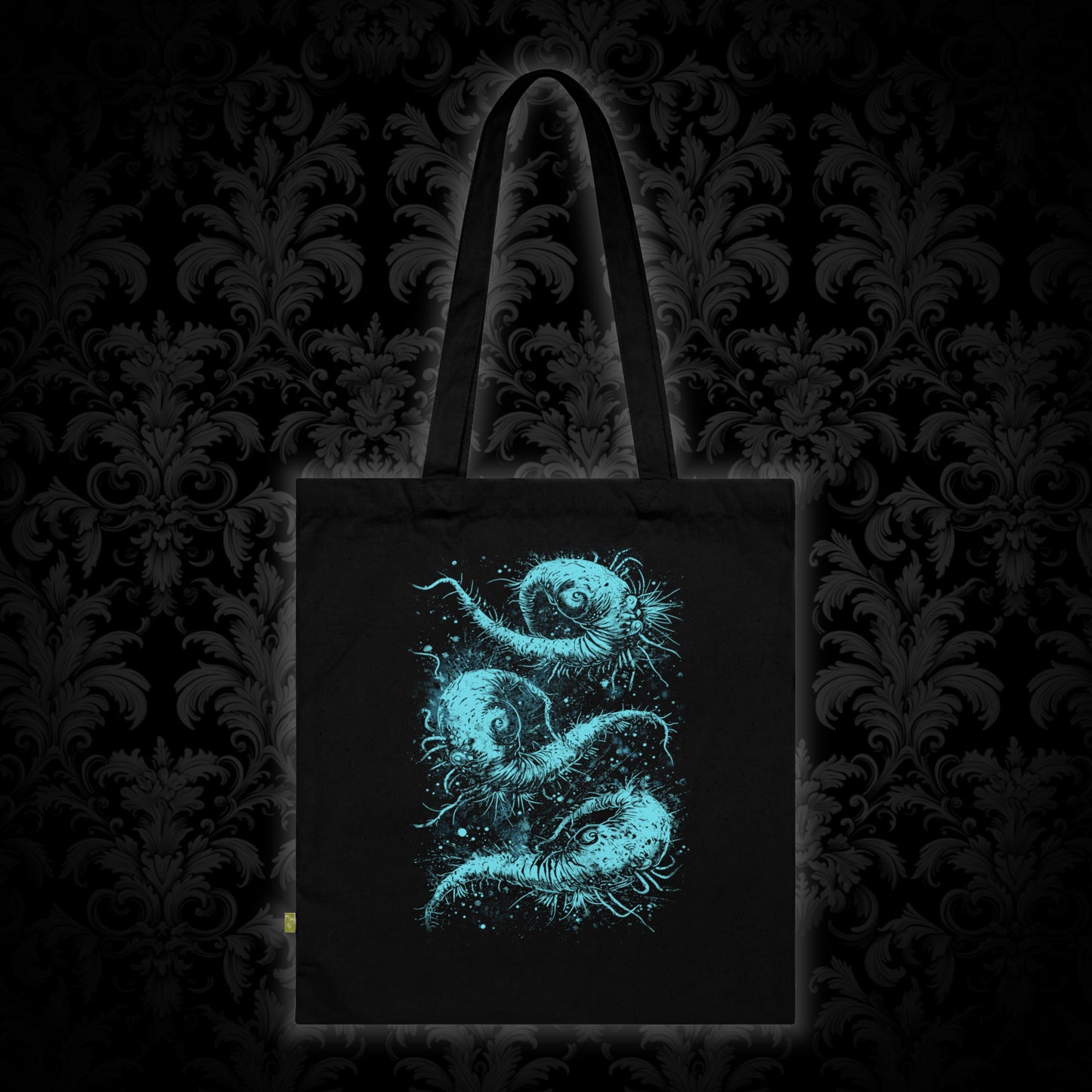 Tote Bag Cosmic Worms in Blue - Frogos Design