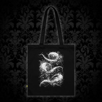 Tote Bag Cosmic Worms in White - Frogos Design