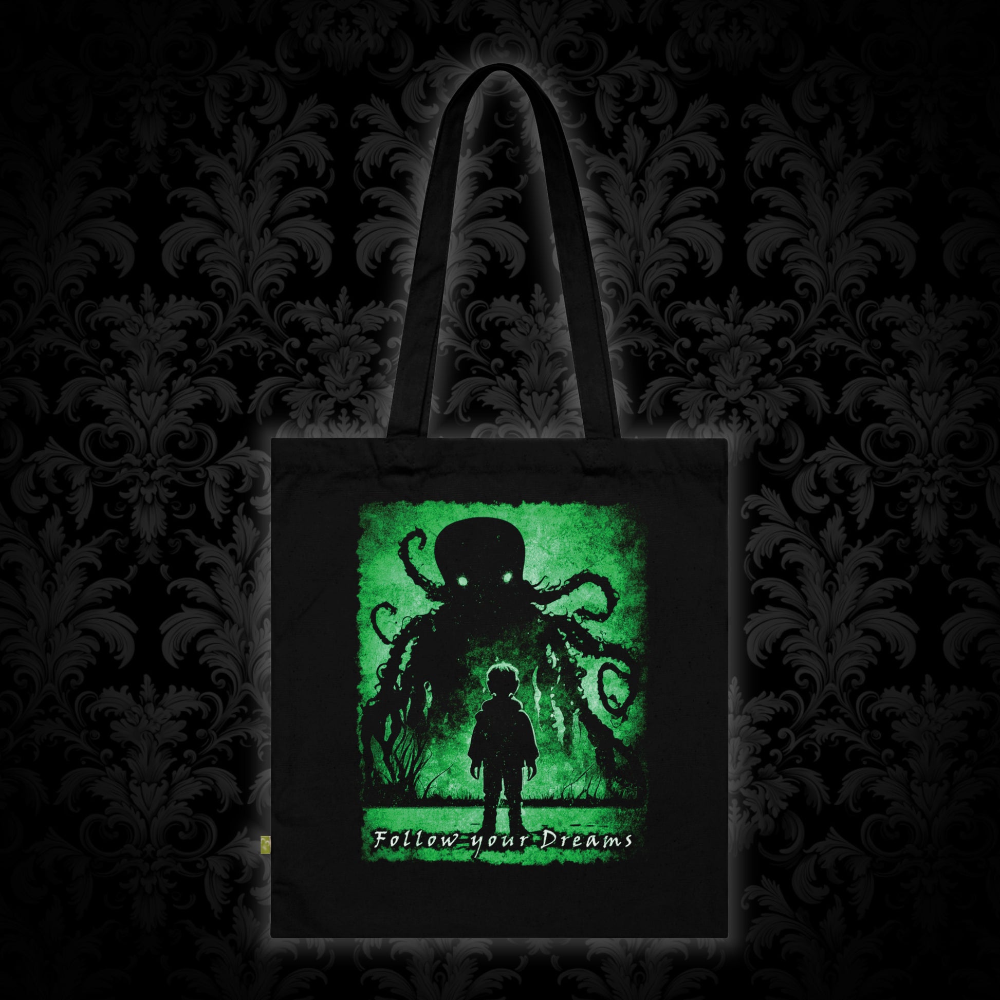 Tote Bag Follow your Dreams in Green - Frogos Design