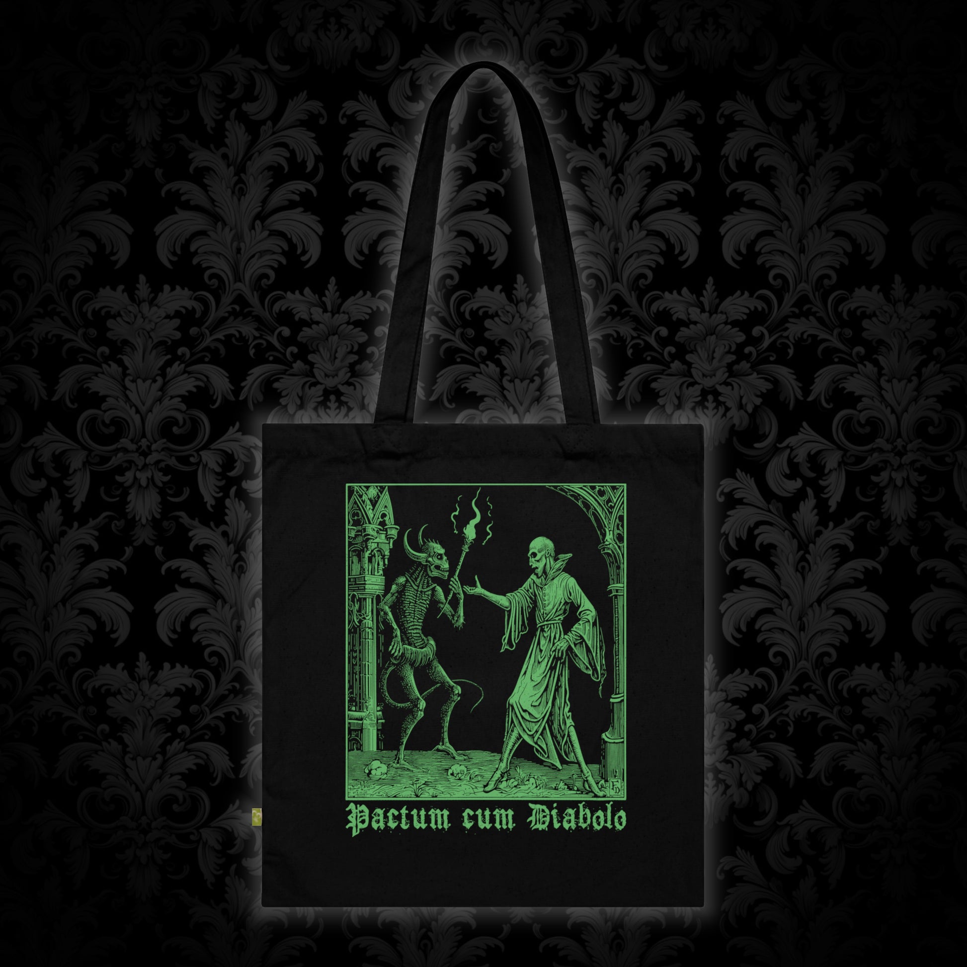 Tote Bag Pactum cum Diabolo in Green - Frogos Design