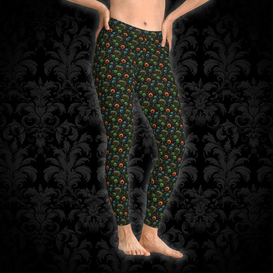 Women`s Leggings Green Bacteria - Frogos Design