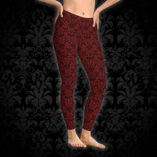 Women`s Leggings Red Boudoire - Frogos Design