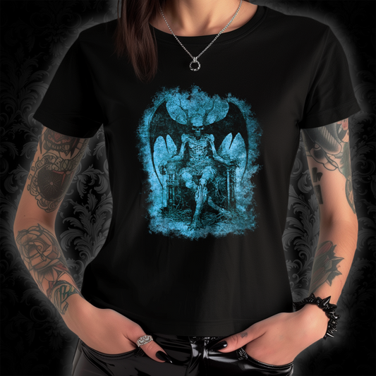 Women's T-shirt Devil on his Throne in Blue