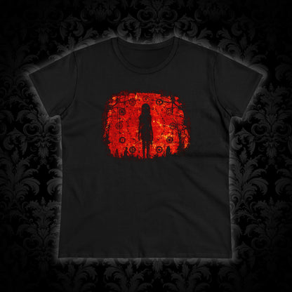 Women's T-shirt Evil is Here in Red - Frogos Design